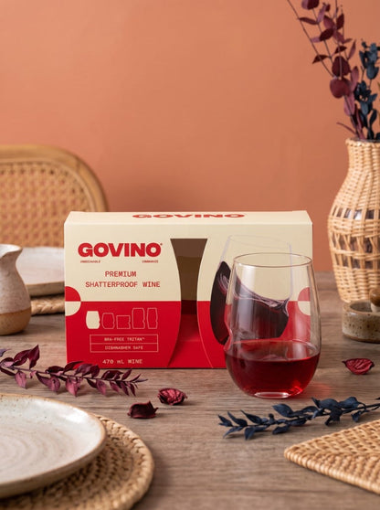Govino Premium Shatterproof Wine gift box with stemless wine glass
